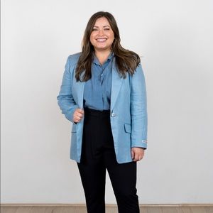 Baby Blue Linen Blazer